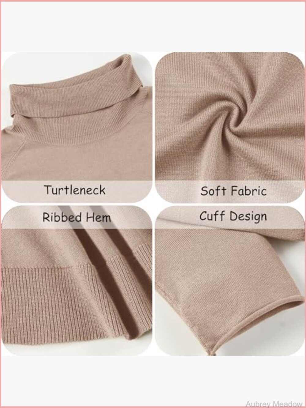 Oversized Turtleneck Pullover Sweater Soft Viscose Blend Long Sleeve Curved Hem - Picture 5 of 6